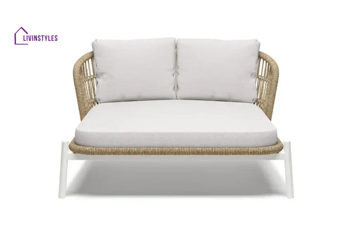 Ecer Outdoor Poolside Sunbed With Cushion Daybed Braided & Rope - Sunbed