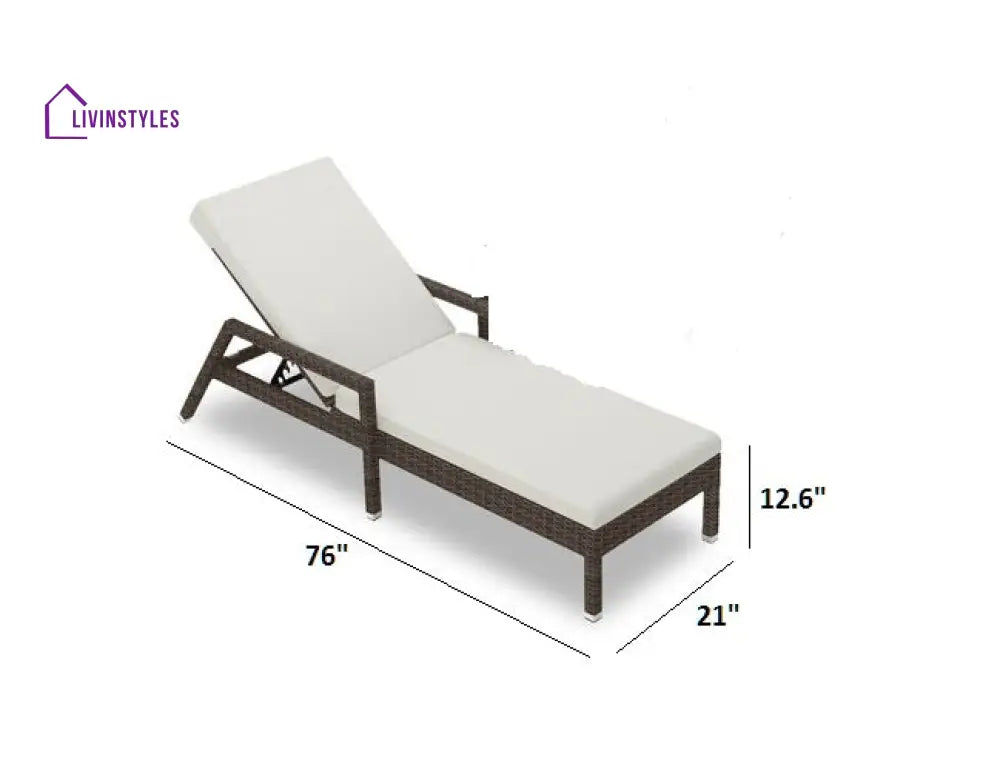 Eden Outdoor Swimming Poolside Lounger (Set of 2) With 1 Side Table (Brown) - Loungers