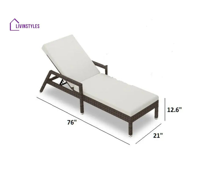 Eden Outdoor Swimming Poolside Lounger (Set of 2) With 1 Side Table (Brown) - Loungers