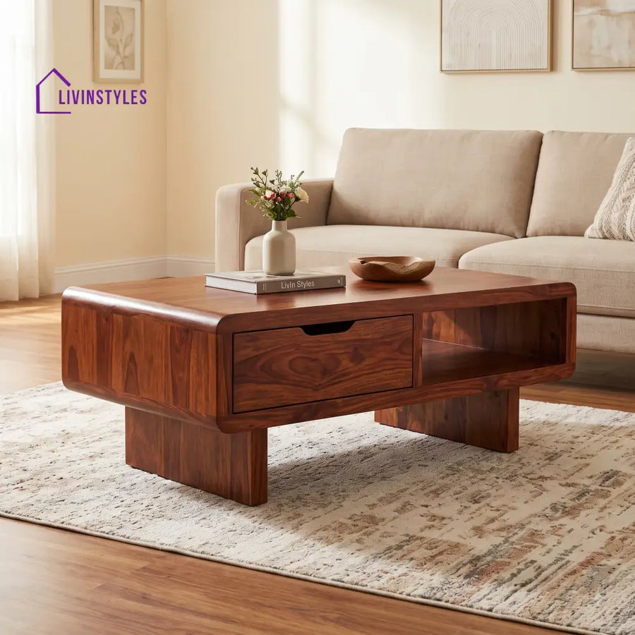 Édith Wooden Coffee Table for Living Room | Tea Table | Teapoy | Center table
