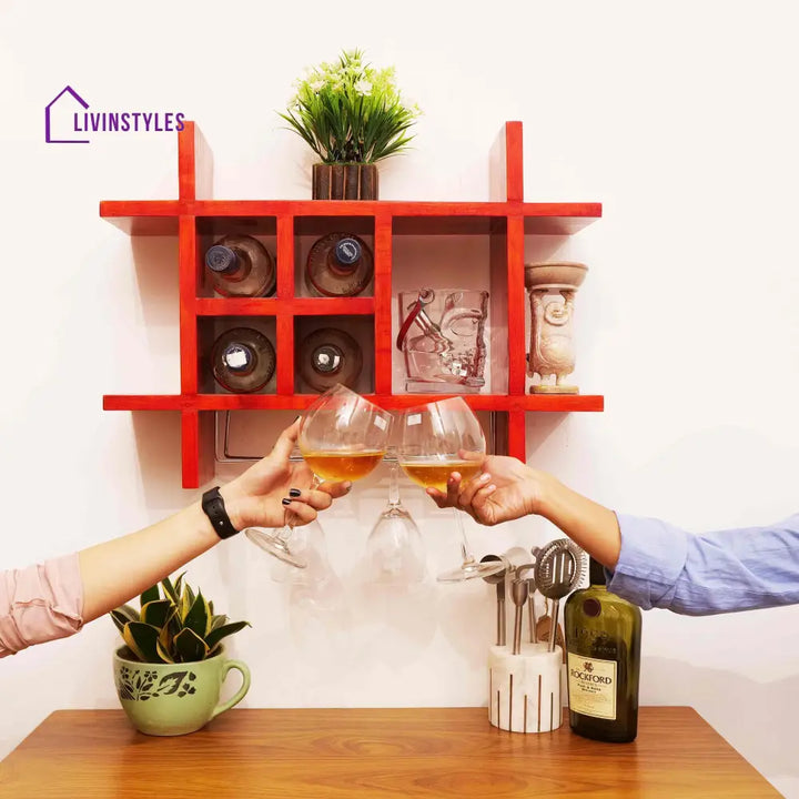 Eduard Wooden Wine Rack - Red Bar Furniture