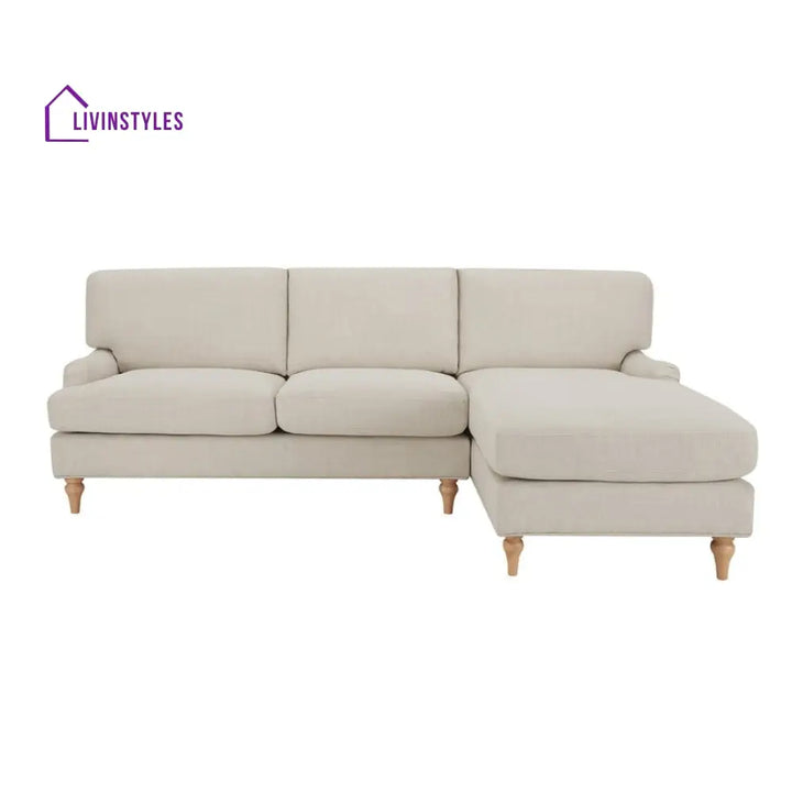 Eduardo Right Hand Chaise Sofa - Beige - Sofas