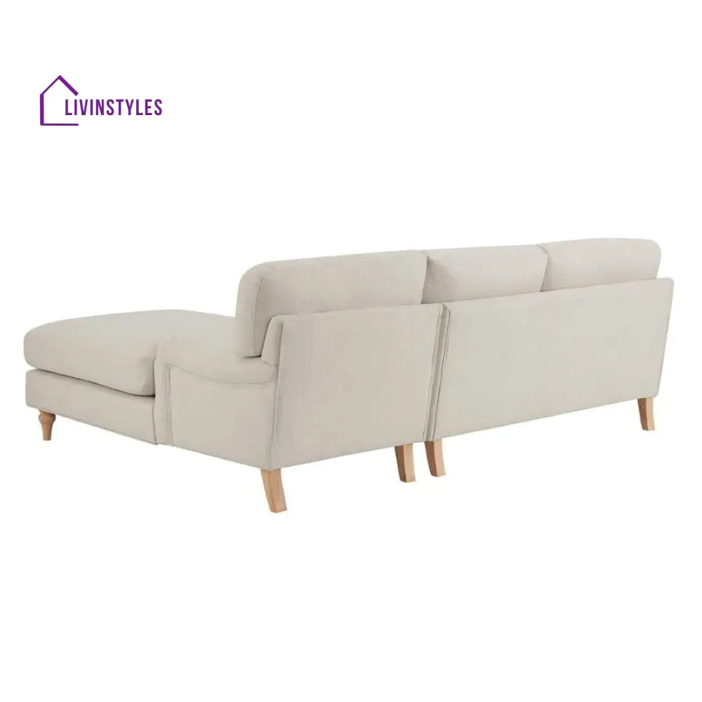 Eduardo Right Hand Chaise Sofa - Beige - Sofas