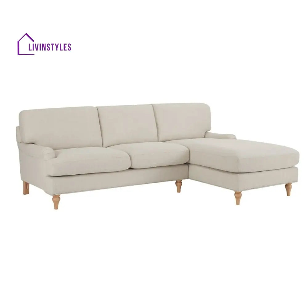 Eduardo Right Hand Chaise Sofa - Beige - Sofas