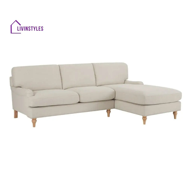 Eduardo Right Hand Chaise Sofa - Beige - Sofas