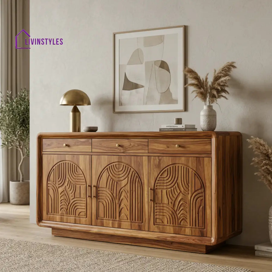 Edward Sheesham Wood Cabinet and Sideboard (Honey Finish)