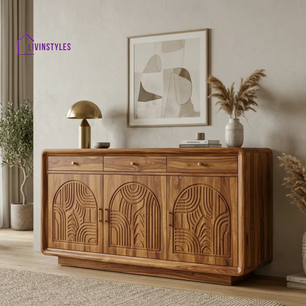 Edward Sheesham Wood Cabinet and Sideboard (Honey Finish)