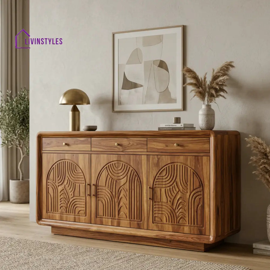 Edward Sheesham Wood Cabinet and Sideboard (Honey Finish)