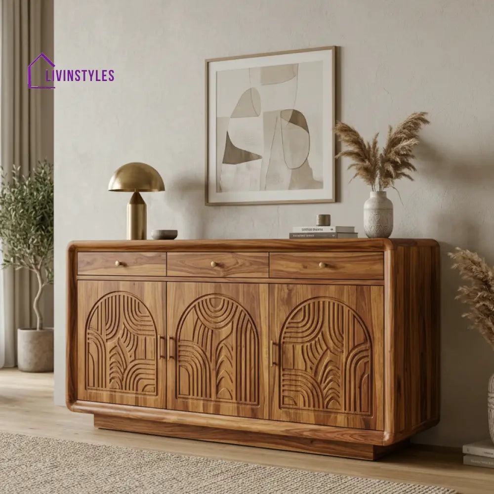 Edward Sheesham Wood Cabinet and Sideboard (Honey Finish)