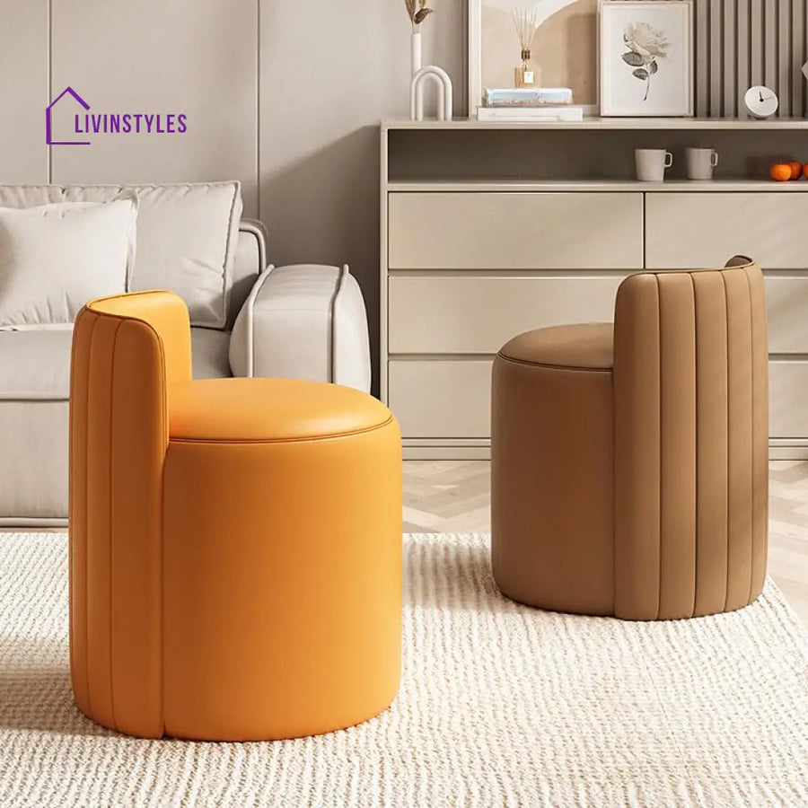 Eesha Living Room Ottoman | Faux Leather Fabric