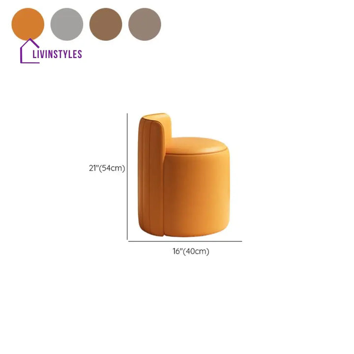 Eesha Living Room Ottoman | Faux Leather Fabric