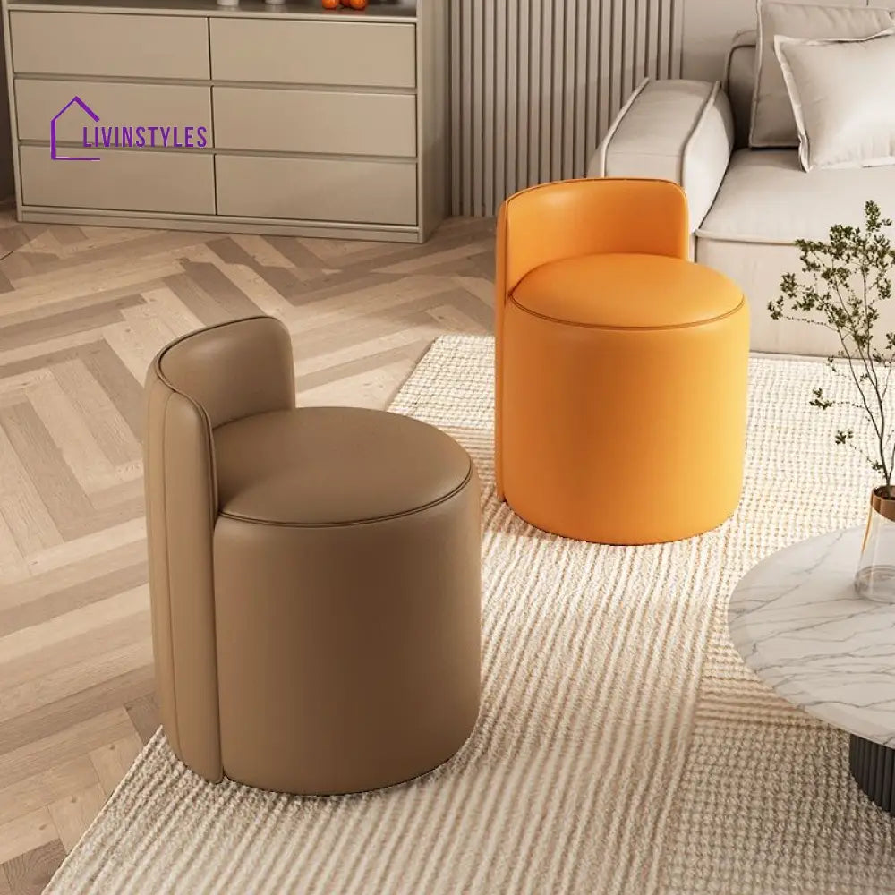 Eesha Living Room Ottoman | Faux Leather Fabric
