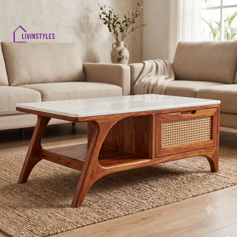 Eesha Premium Solid Wood Coffee Table for Living Room Online