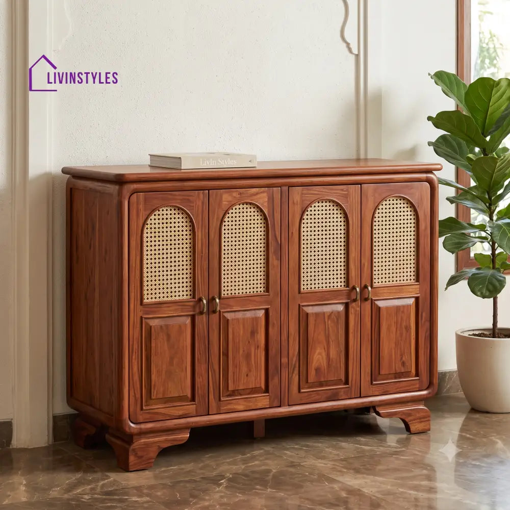 Eesha Sheesham Wood Shoe Rack | Wooden Shoe Cabinet