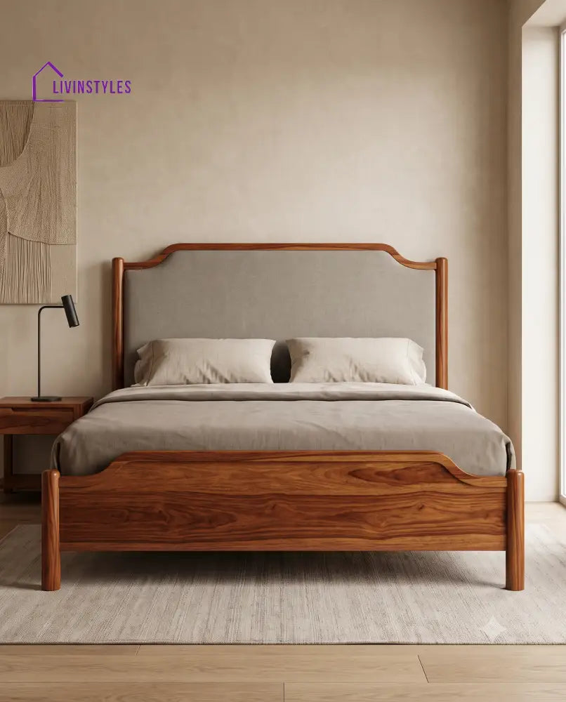 Eesha Wooden Bed | Solid Wood Double Bed | Wooden King size bed & Wooden Queen size bed
