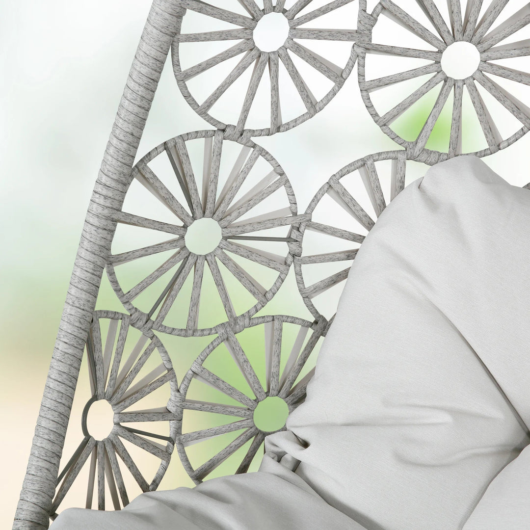 Benley Single Seater Hanging Swing Without Stand For Balcony , Garden Swing (White)