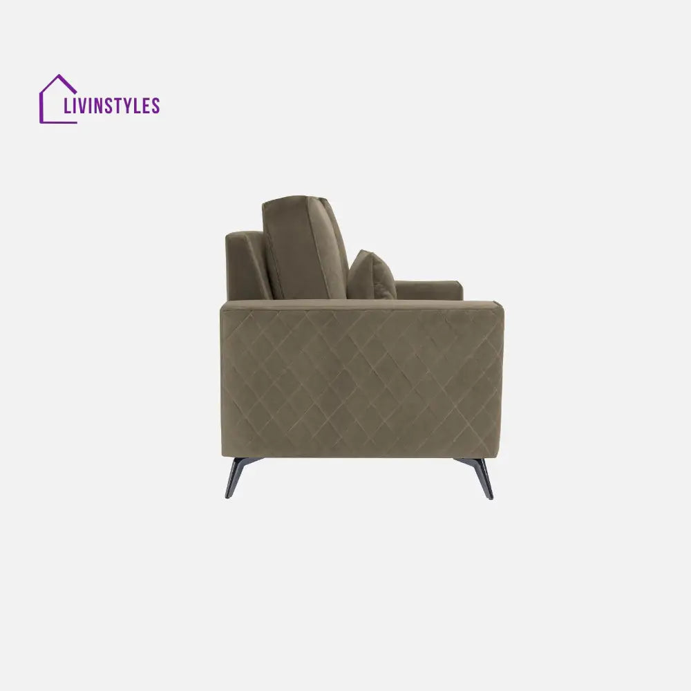 Efim Quartz Brown Fabric 2 Seater Sofa With Lounger