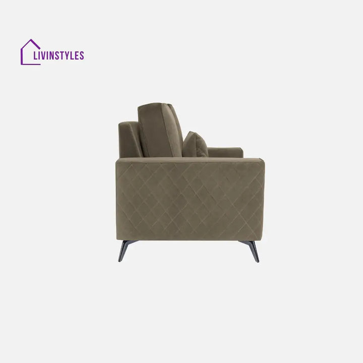 Efim Quartz Brown Fabric 2 Seater Sofa With Lounger