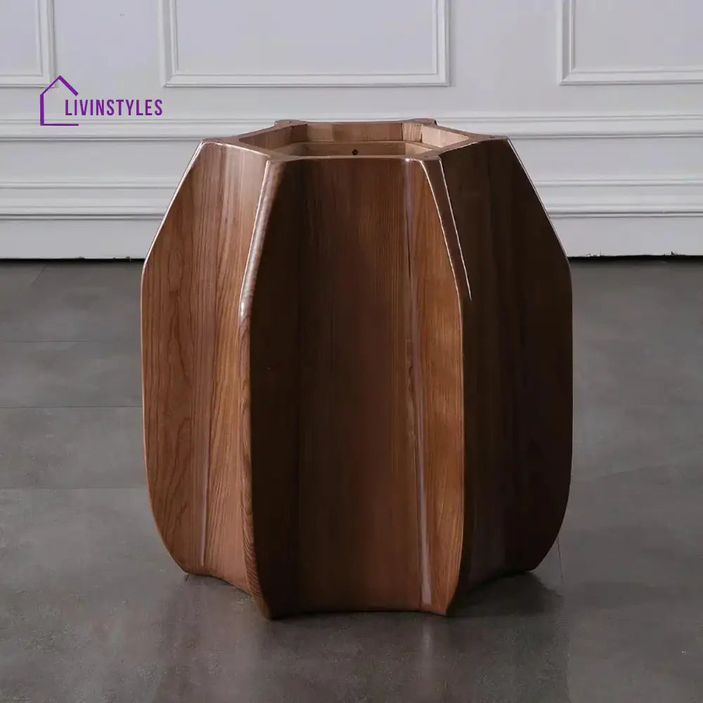 Ehan Marble Top Oak Wood Dining Table With walnut Finish