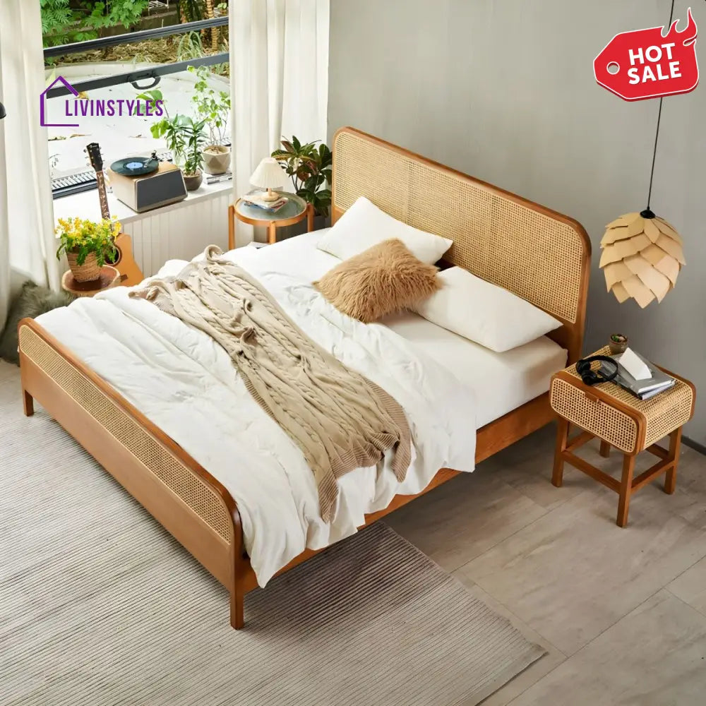 Ehan Solid Wood Bed Without Storage