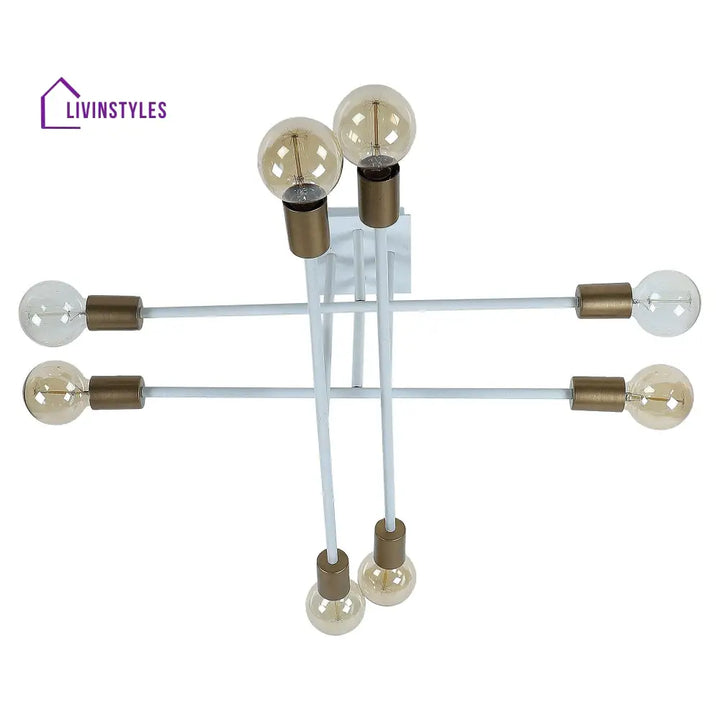 Eight Head Sputnik White Mordern Chandelier By Ss Lightings Hybrid Chandeliers