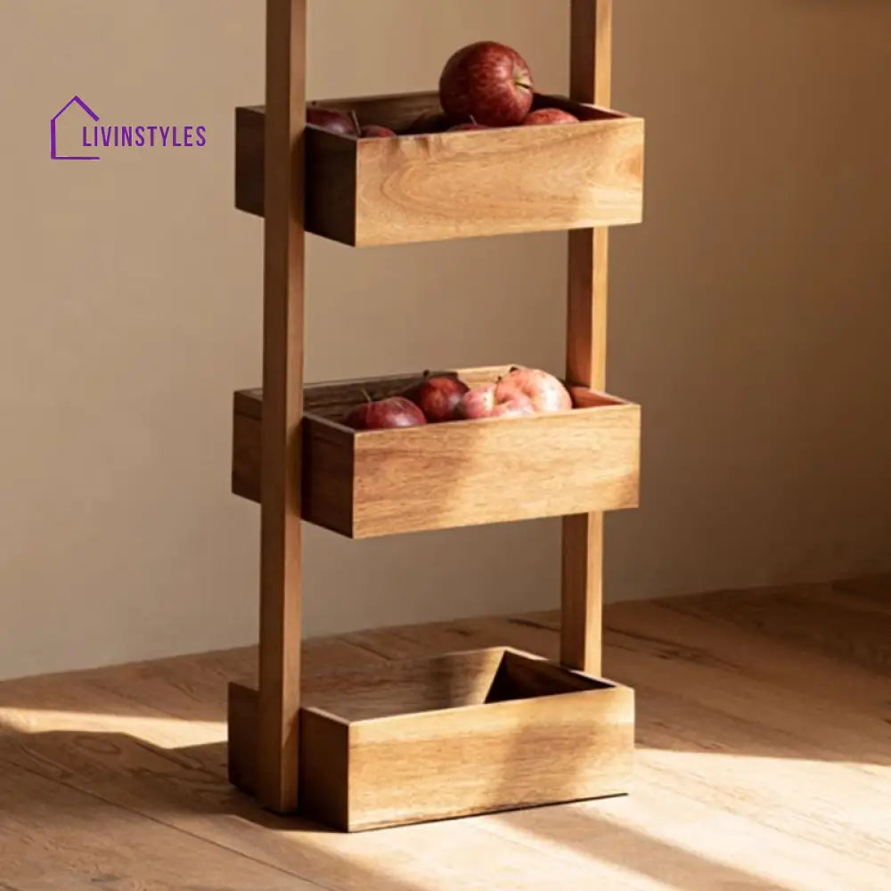 Ekaterina Solid Wood Fruit Basket | Storage Shelves