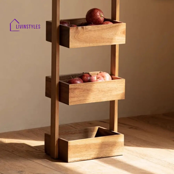 Ekaterina Solid Wood Fruit Basket | Storage Shelves