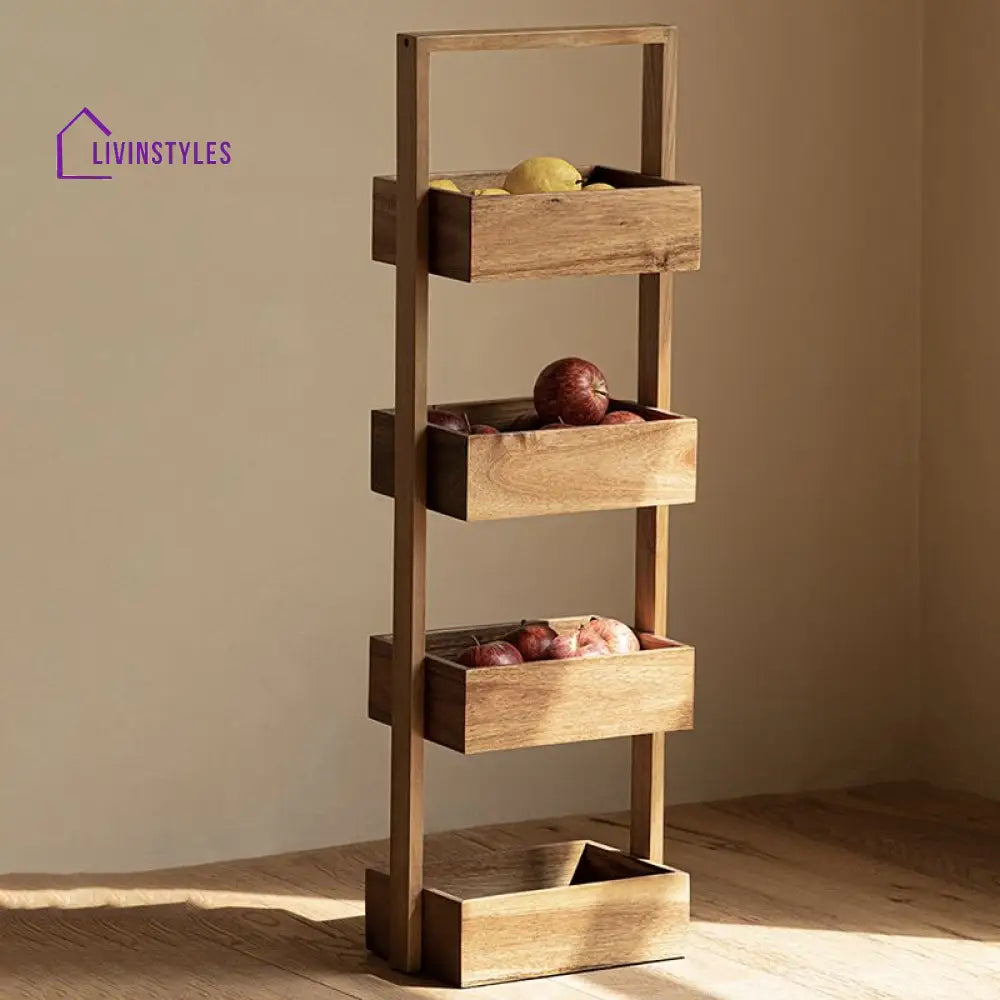 Ekaterina Solid Wood Fruit Basket | Storage Shelves
