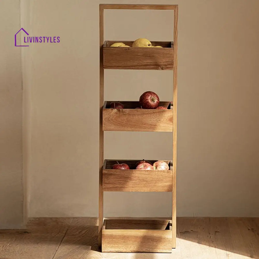 Ekaterina Solid Wood Fruit Basket | Storage Shelves