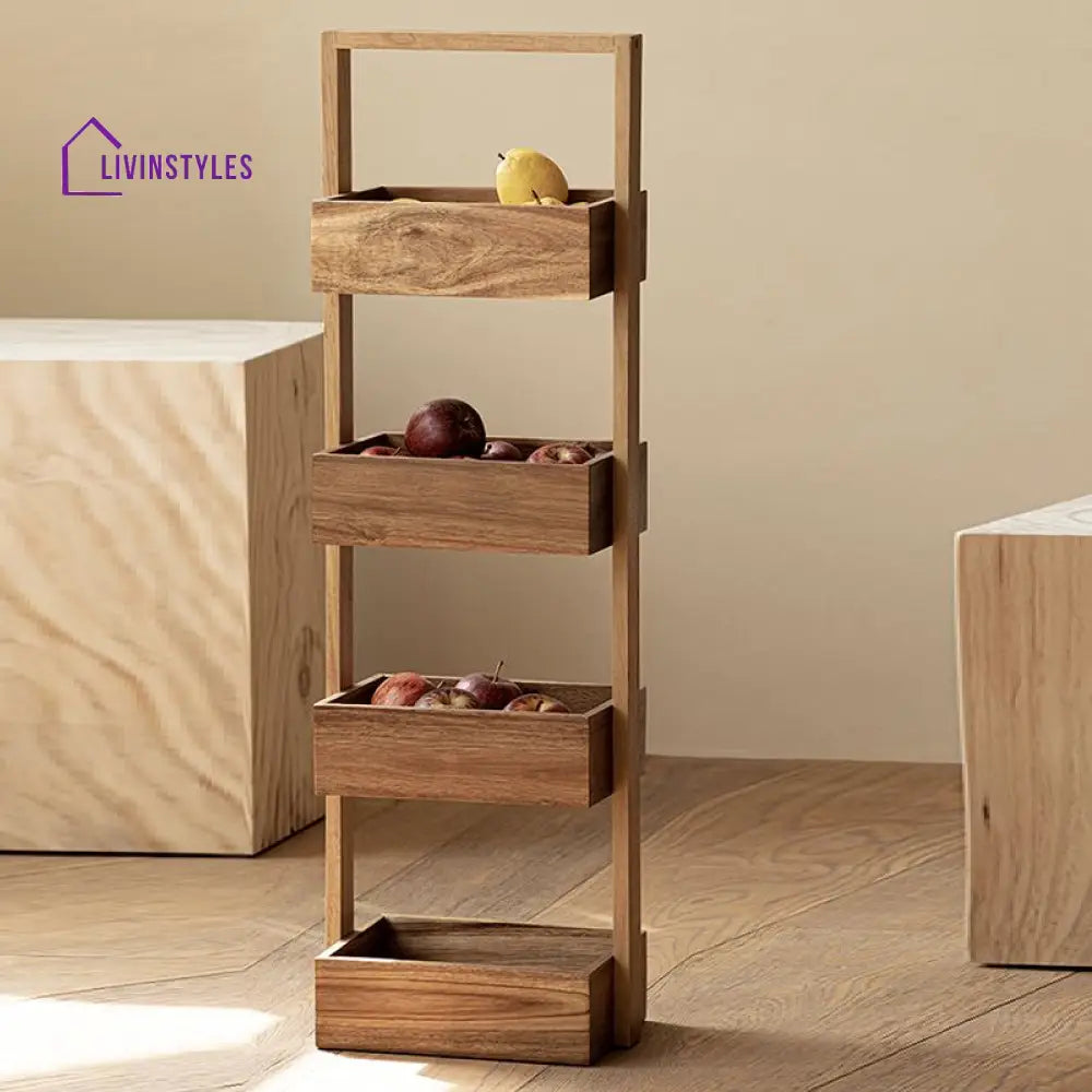 Ekaterina Solid Wood Fruit Basket | Storage Shelves