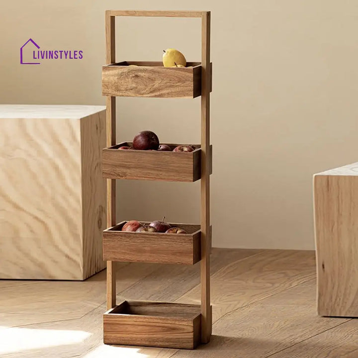 Ekaterina Solid Wood Fruit Basket | Storage Shelves