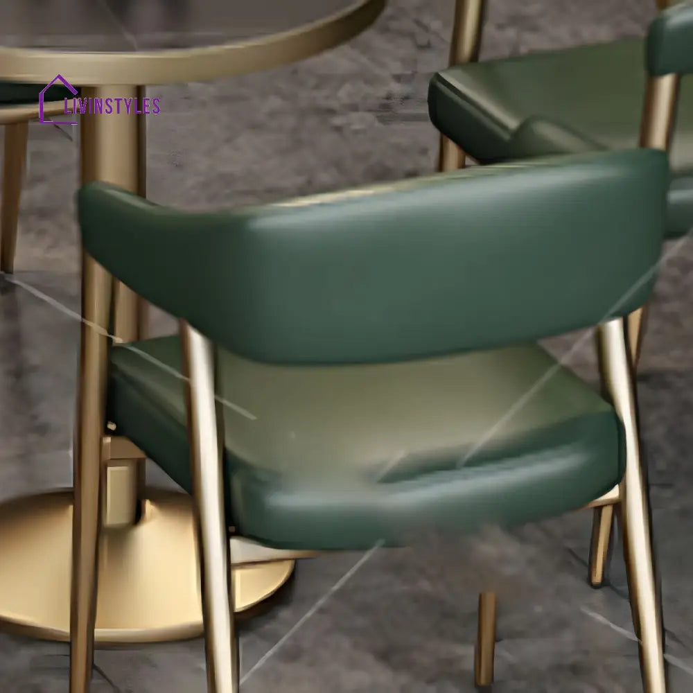 Ekisha Metal Dining Chair | Faux Leather Fabric | High Density Foam