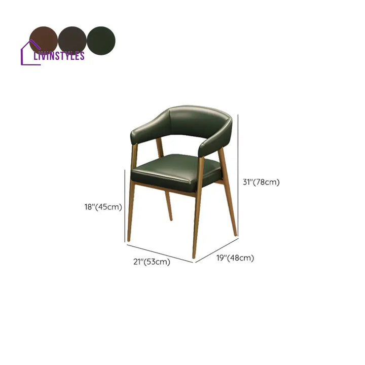 Ekisha Metal Dining Chair | Faux Leather Fabric | High Density Foam
