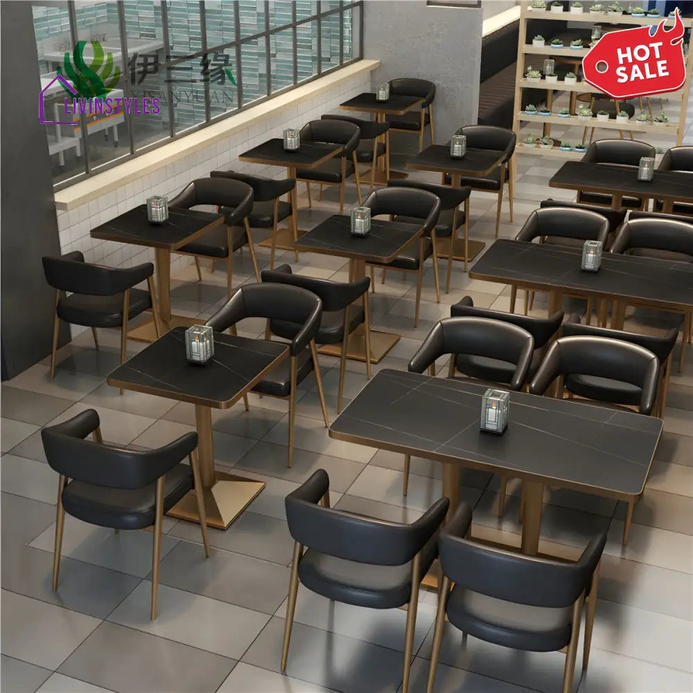 Ekisha Metal Dining Chair | Faux Leather Fabric | High Density Foam