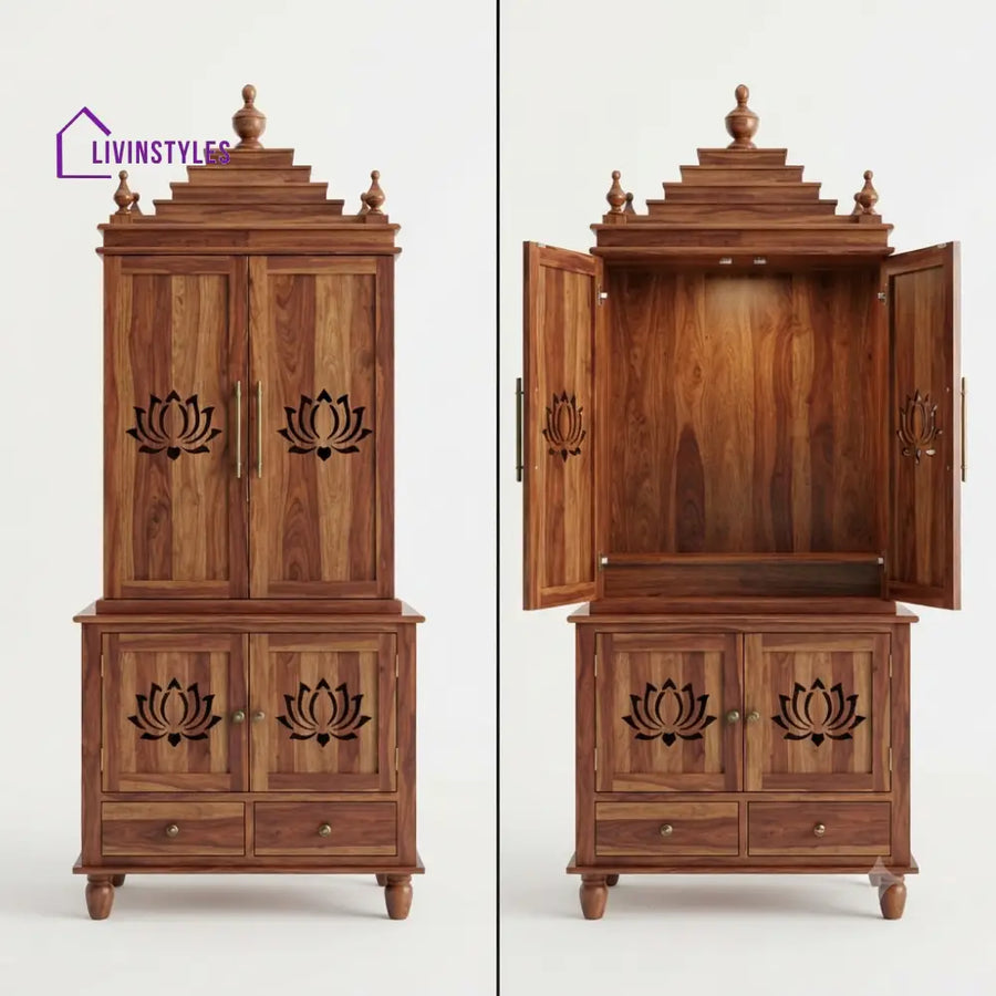 Ekta Premium Solid Wood Home Temple | Pooja Mandir for Home
