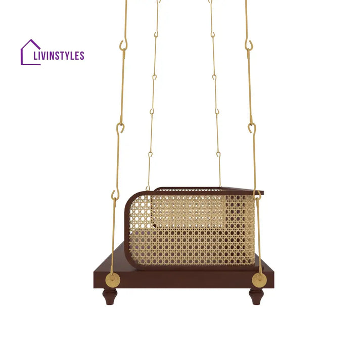 Ela Handcrafted Wooden Swing with Traditional Carving – Perfect for Elegant Living Spaces Swing