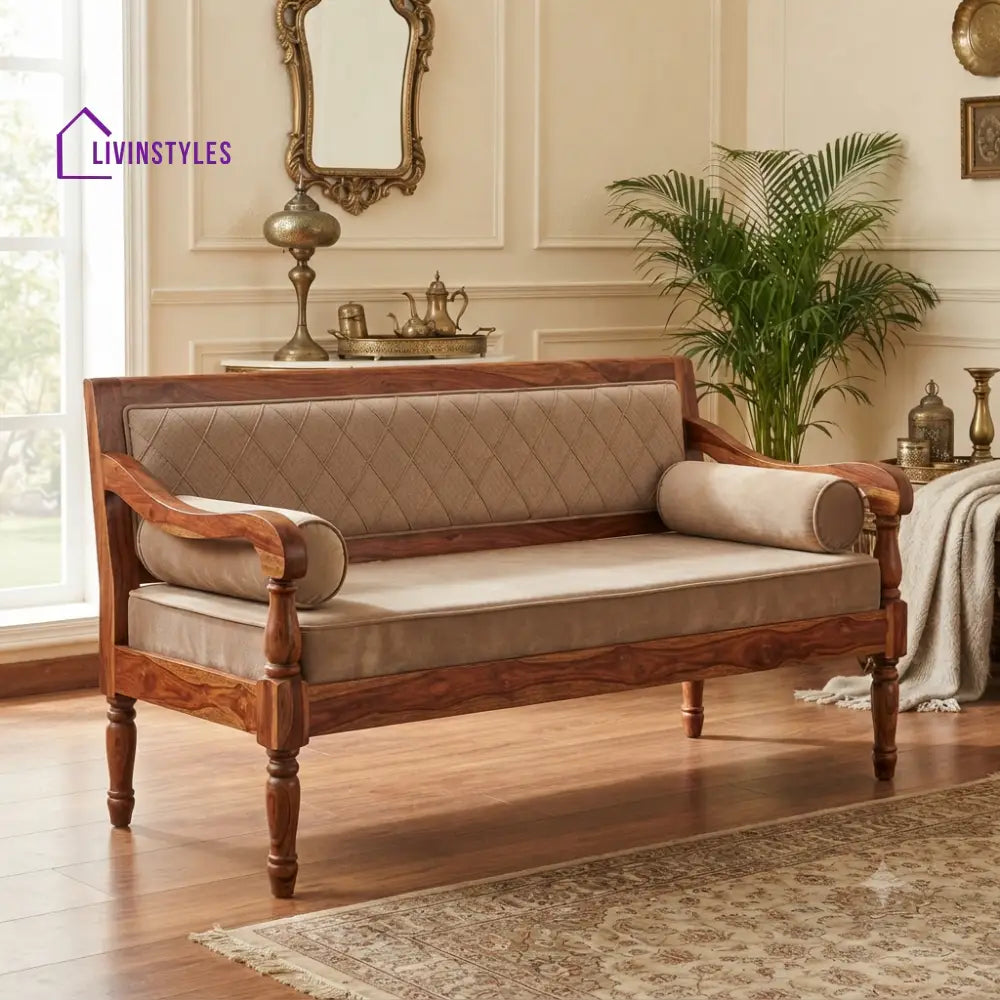 Elaina Wooden Bench for Living Room | Bedroom | Extra Seating