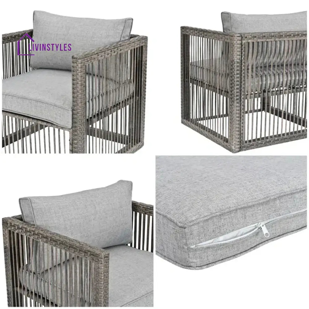 Eldric Outdoor Patio Seating Set 2 Chairs and 1 Table Set (Grey) - Coffee Table Sets