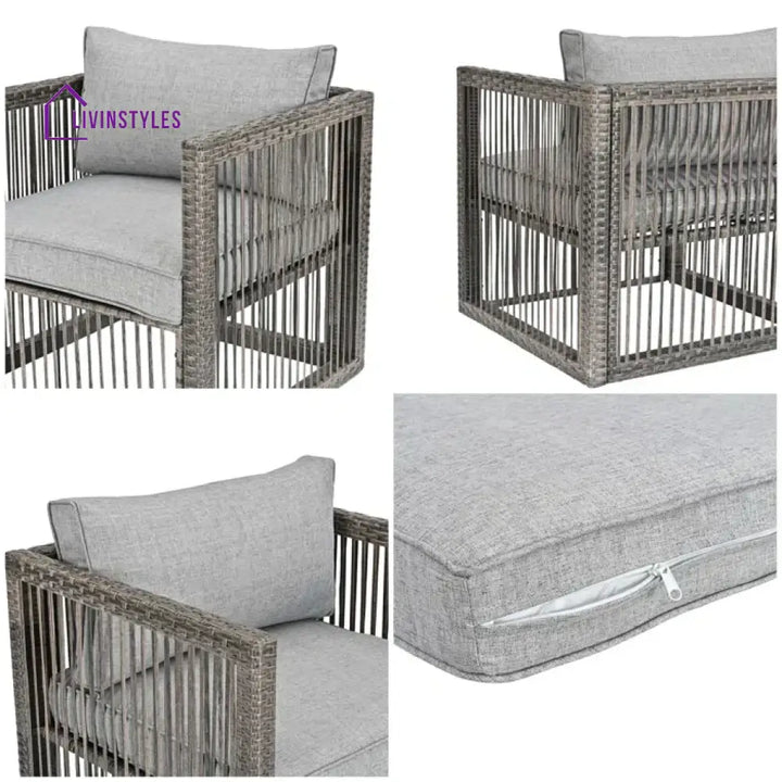 Eldric Outdoor Patio Seating Set 2 Chairs and 1 Table Set (Grey) - Coffee Table Sets
