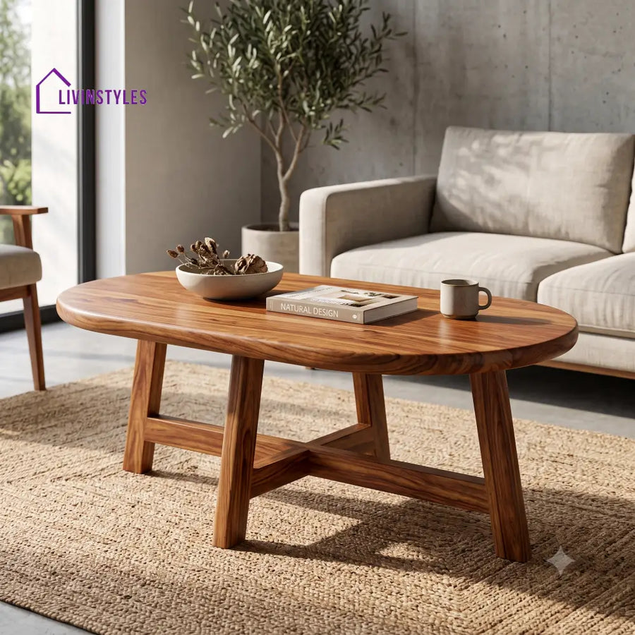 Éléa Wooden Coffee Table for Living Room | Tea Table | Teapoy | Center table