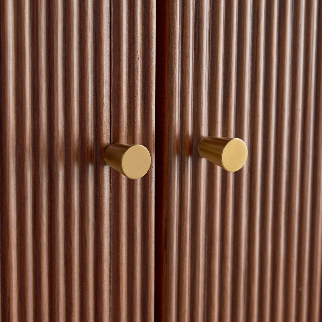 Anton Elegant Striped Cut Bar Cabinet