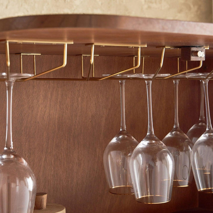 Anton Elegant Striped Cut Bar Cabinet