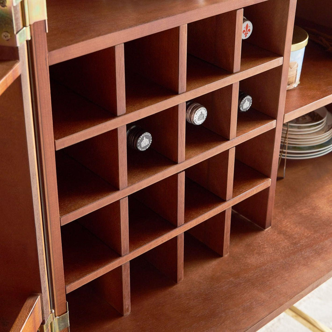Anton Elegant Striped Cut Bar Cabinet