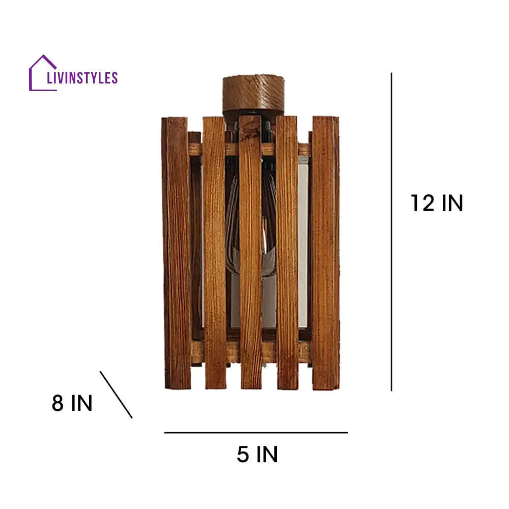 Elegant Brown Wooden Wall Light Lights