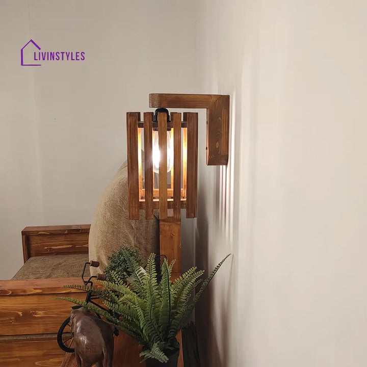 Elegant Brown Wooden Wall Light Lights