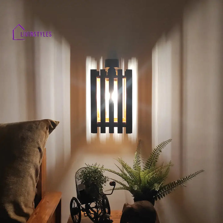 Elegant Brown Wooden Wall Light Lights