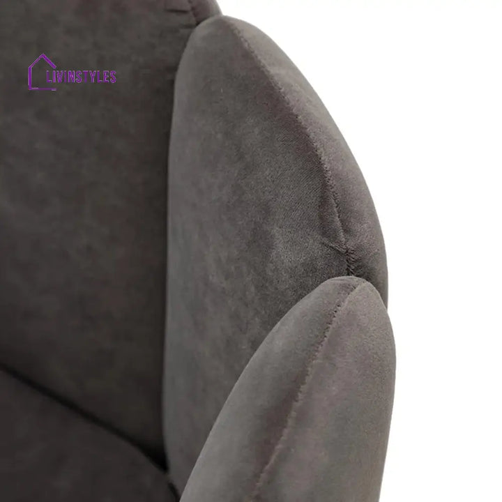 Elegant Velvet Petal Back Chair Grey Furniture