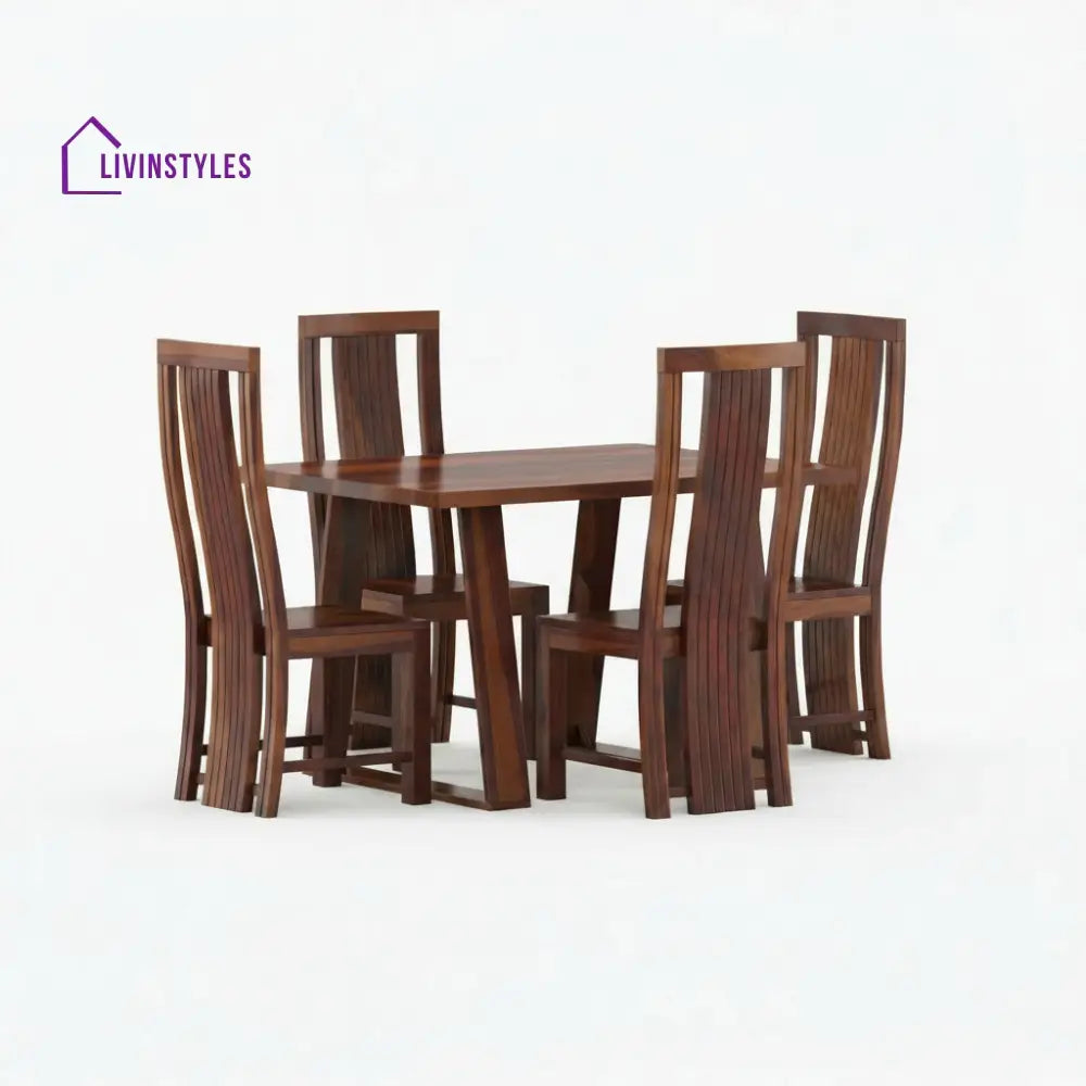 Elena Sheesham Wood dining table set WALNUT / 4 SEATER