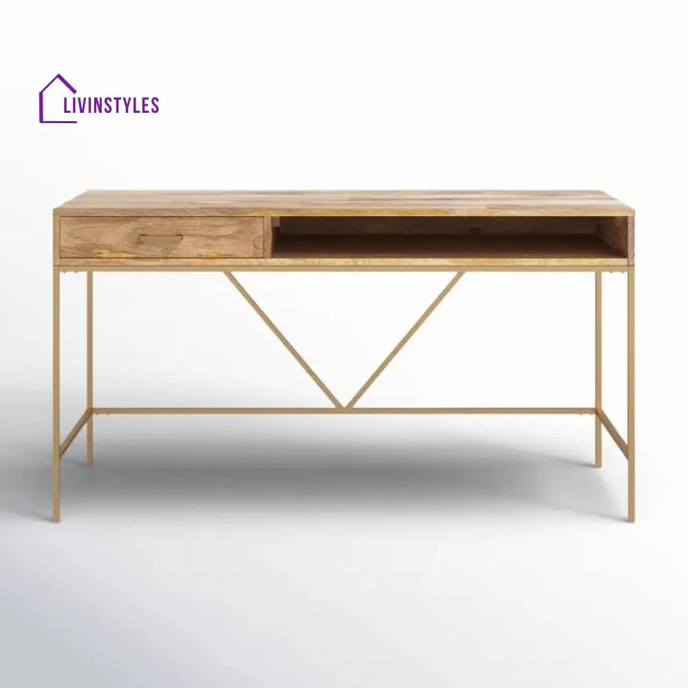 Elena Solid Sheesham Wood Study Table for Students