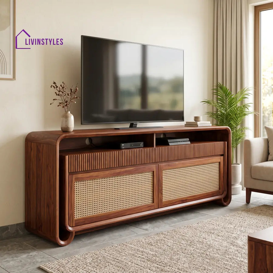 Eleonore Solid Sheesham Wood Tv Unit for Living Room | Tv Cabinet | Tv Console Unit